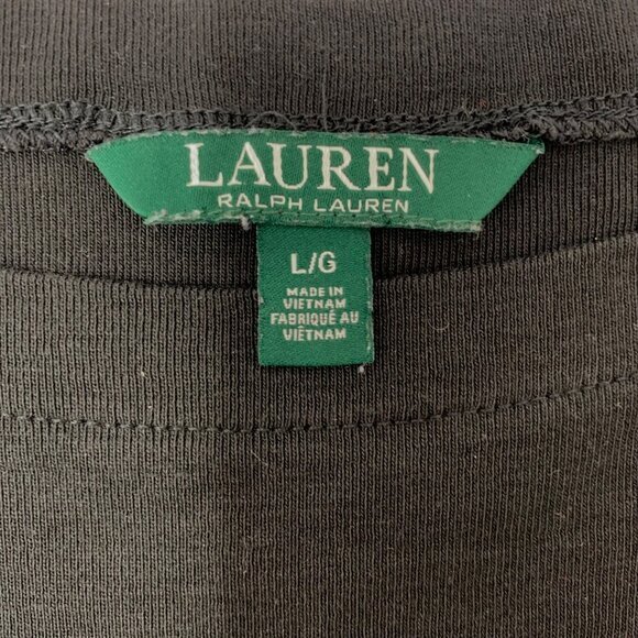 Lauren Ralph Lauren Black Short Sleeve‎ Scoop Neck Womens Top Size Large - Picture 5 of 9
